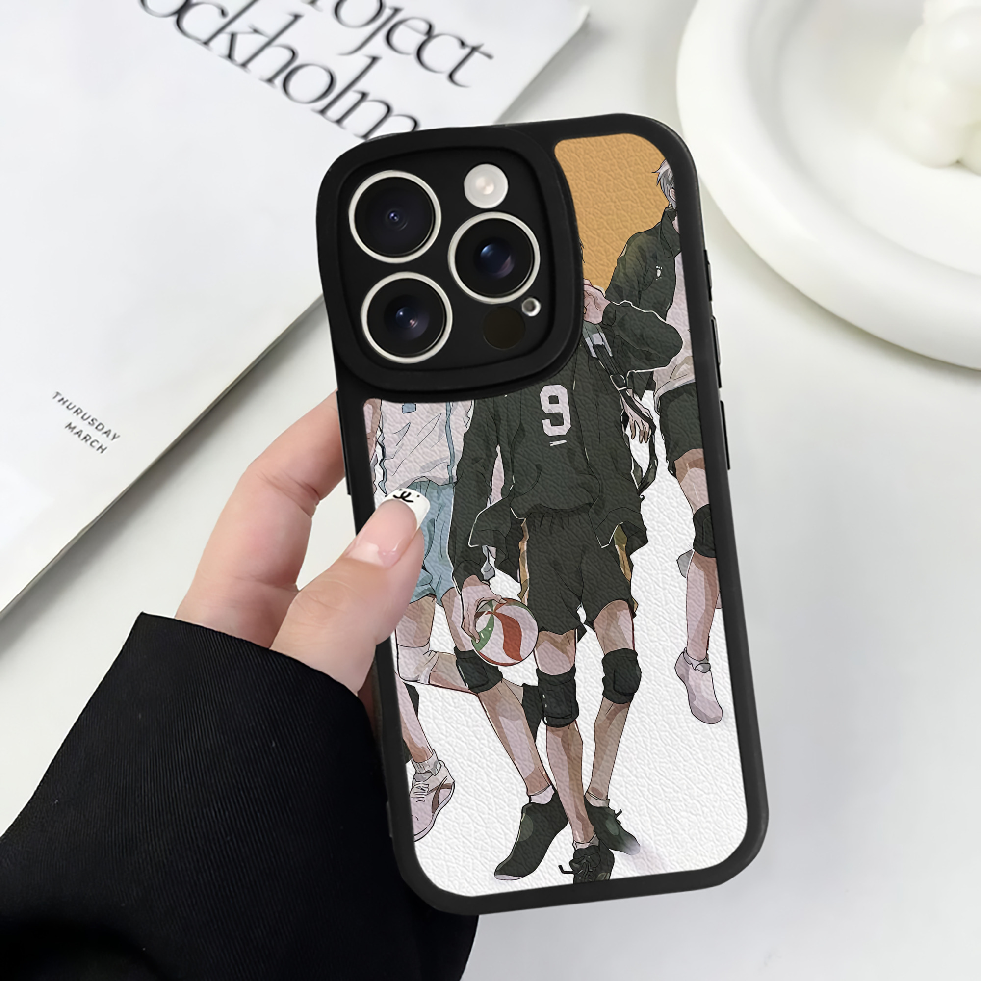 （画像用） ハイキュー!! Haikyu!! 【iPhone 16シリーズ対応】シリコンスマホケース（レザー調） 材質：シリコン